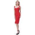 Belle Poque Retro Vintage 1950&#39;s Sleeveless Sweetheart Neckline Hips-Wrapped Red Bodycon Pencil Dress BP000386-1